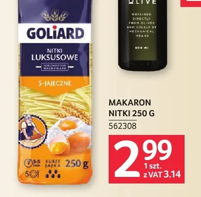 Makaron nitki luksusowe 5-jajeczne Goliard promocja w Selgros