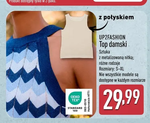 Top damski UP2FASHION z połyskiem promocja w Aldi