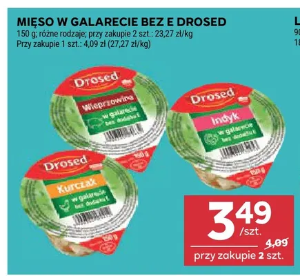 Mięso w galarecie bez E indyk Drosed promocja w Stokrotka