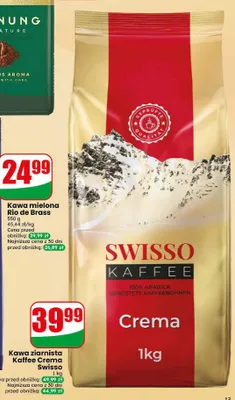 Kawa ziarnista Kaffee Crema Swisso promocja w Dino