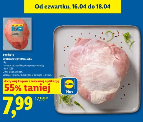 Szynka wieprzowa XXL promocja w Lidl