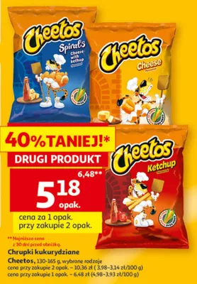 Chrupki kukurydziane Cheetos Ketchup promocja w Auchan