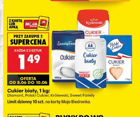 Cukier biały Diamant promocja w Biedronka