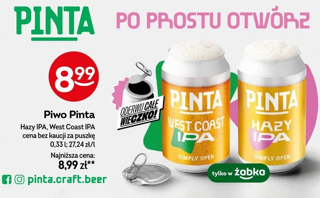 Piwo Hazy IPA, West Coast IPA promocja w Żabka