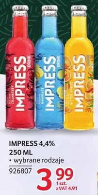 Napój gotowy Impress 4,4% 250ml - różne rodzaje promocja w Selgros