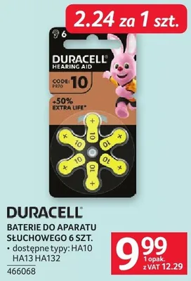 Baterie do aparatu słuchowego 6szt. Duracell promocja w Selgros