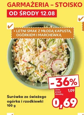 Surówka ze świeżego ogórka i rzodkiewki promocja w Kaufland