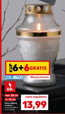 Znicz szklany Amfora promocja w Kaufland