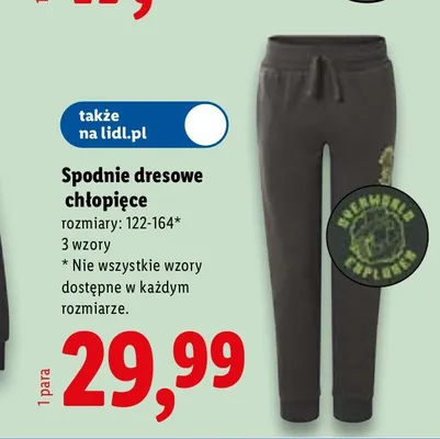 Spodnie dresowe chłopięce promocja w Lidl
