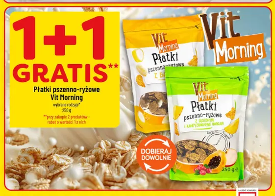 Płatki pszenno-ryżowe z bananem Vit Morning promocja w POLOmarket