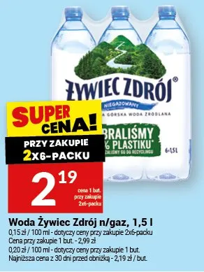 Woda Żywiec Zdrój n/gaz promocja w Twój Market