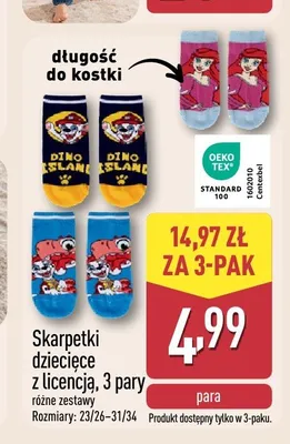 Skarpetki dziecięce z licencją 3-pak promocja w Aldi