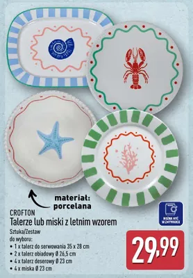 Talerze lub miski z letnim wzorem Crofton promocja w Aldi