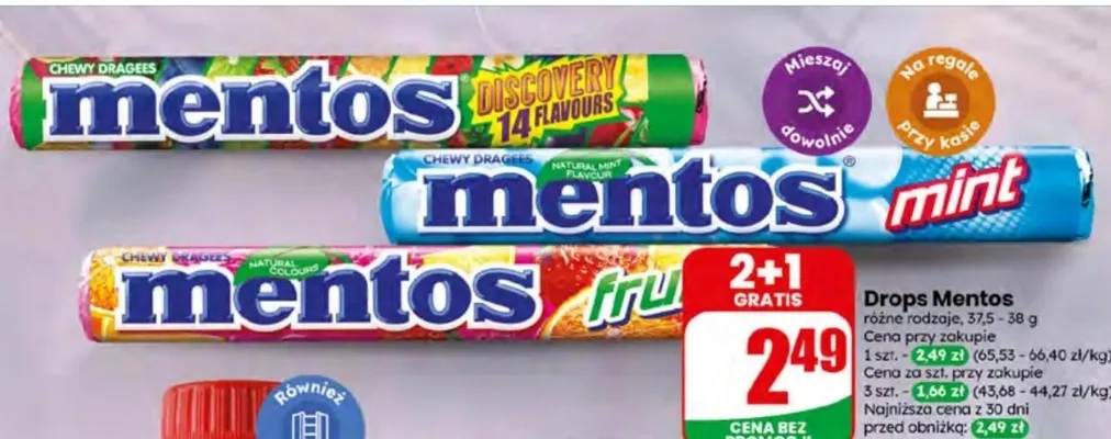 Drops Mentos Fruit promocja w Dino