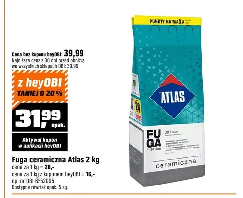 Fuga ceramiczna Atlas promocja w OBI