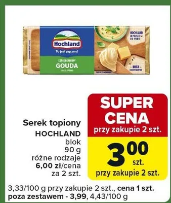 Serek topiony blok różne rodzaje promocja w Carrefour Express