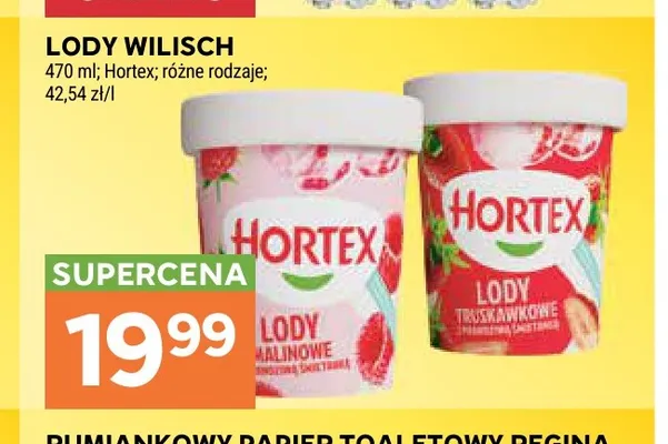Lody Hortex Malinowe promocja w Stokrotka