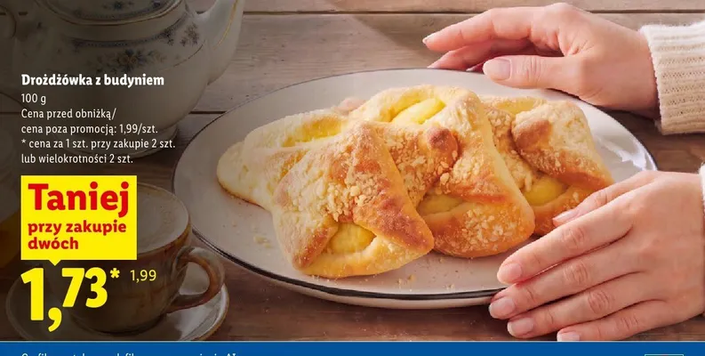 Drożdżówka z budyniem promocja w Lidl