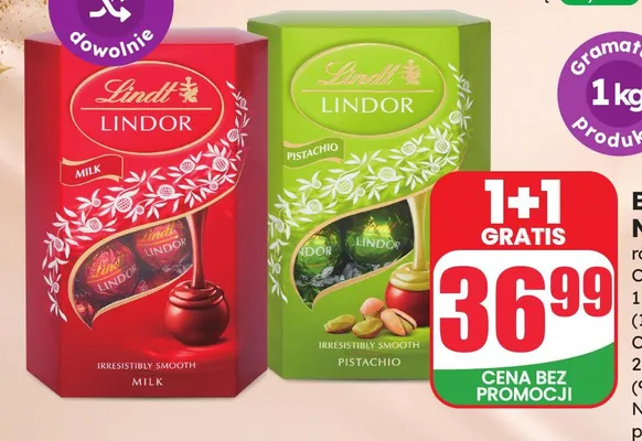 Bombonierka Lindt Lindor Milk promocja w Dino