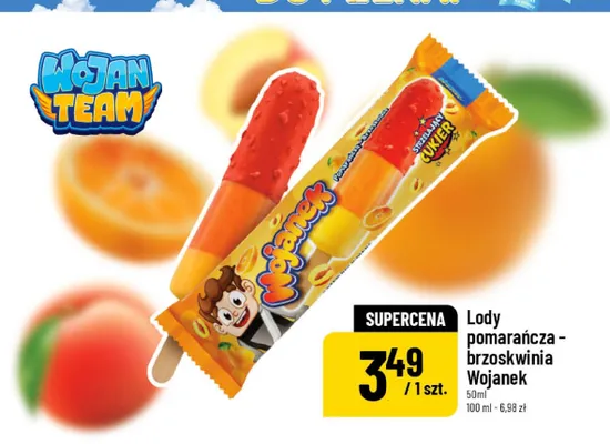 Lody pomarańcza-brzoskwinia Wojanek promocja w POLOmarket