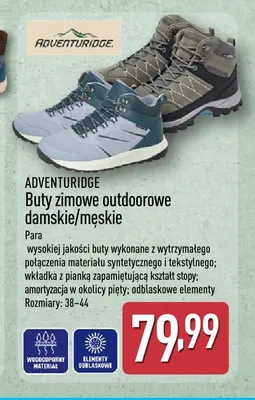 Buty zimowe outdoorowe damskie/męskie Adventuridge promocja w Aldi