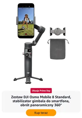 Zestaw DJI Osmo Mobile 8 Standard stabilizator gimbala do smartfona promocja w Amazon