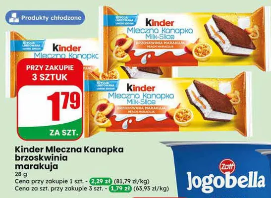 Kinder Mleczna Kanapka Milk-Slice brzoskwinia marakuja promocja w Dino
