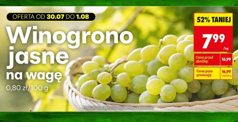 Winogrono jasne promocja w Biedronka