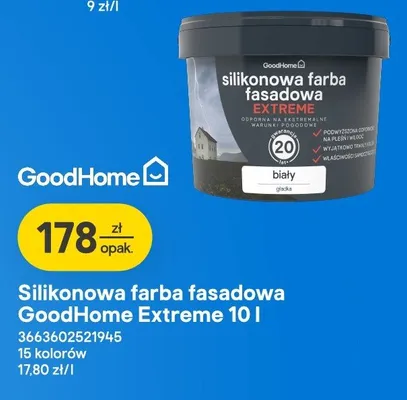 Silikonowa farba fasadowa GoodHome Extreme promocja w Castorama