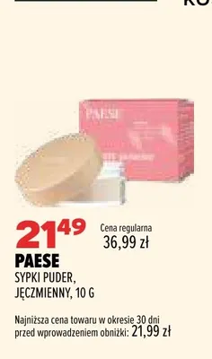 Sypki puder jęczmienny Paese promocja w Drogerie Natura