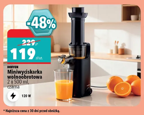 Miniwyciskarka wolnoobrotowa Hoffen promocja w Biedronka Home