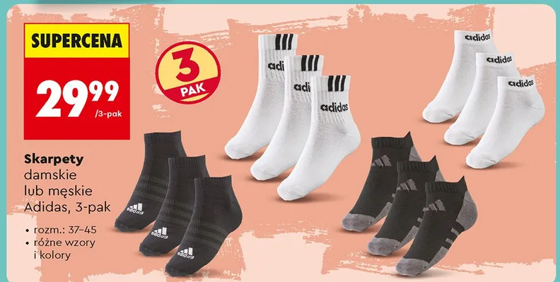 Skarpety damskie lub męskie 3-pak promocja w Biedronka