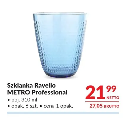 Szklanki Metro Professional Ravello 6-pak 310 ml promocja w Makro