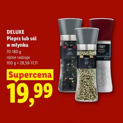 Pieprz biały w młynku Deluxe promocja w Lidl