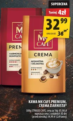 Kawa MK Cafe Premium, Crema ziarnista promocja w Arhelan