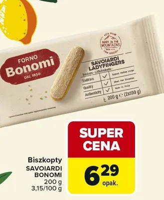 Biszkopty SAVOIARDI BONOMI promocja w Carrefour Market