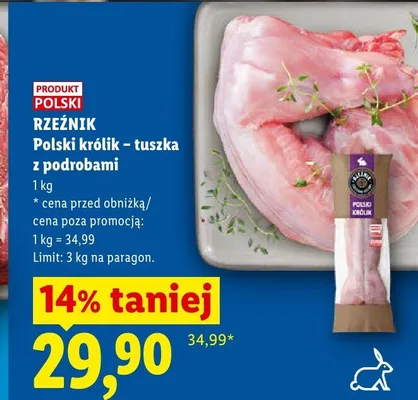 Polski królik tuszka z podrobami Rzeźnik promocja w Lidl