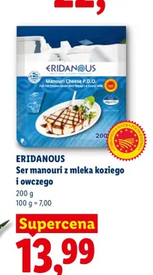 Ser manouri z mleka koziego i owczego Eridanous promocja w Lidl