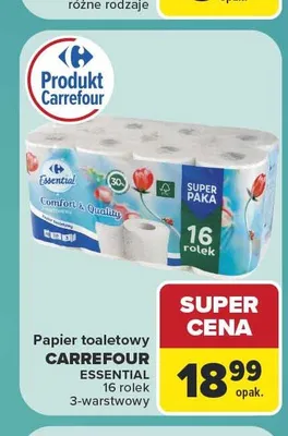 Papier toaletowy Carrefour Essential promocja w Carrefour