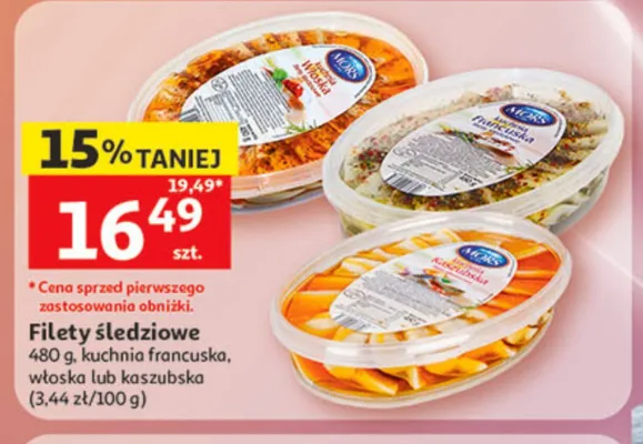 Filety śledziowe MORS promocja w Auchan
