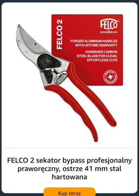Sekator bypass profesjonalny praworęczny Felco 2 ostrze 41 mm stal hartowana promocja w Amazon