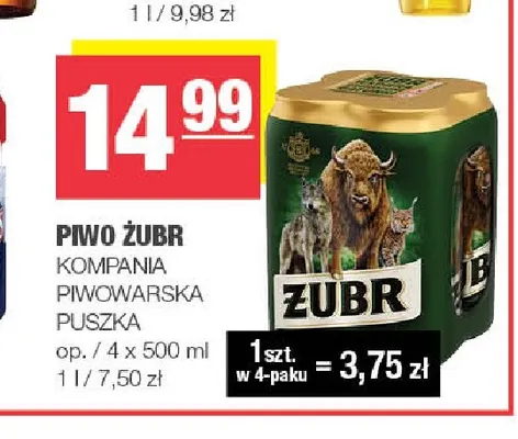 Piwo Żubr 4-pak promocja w SPAR