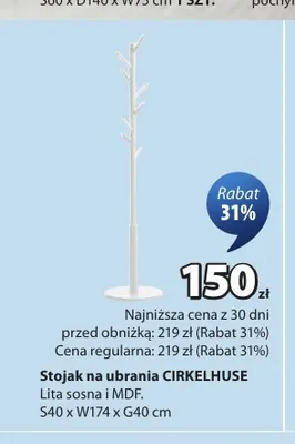 Stojak na ubrania Cirkelhuse promocja w Jysk