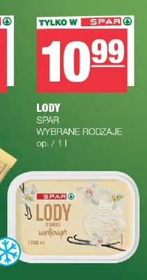Lody wybrane rodzaje promocja w SPAR