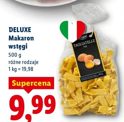 Makaron wstęgi różne rodzaje promocja w Lidl