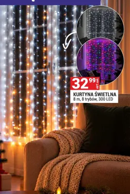 Kurtyna świetlna 8 m 8 trybów 300 LED promocja w Merkury Market