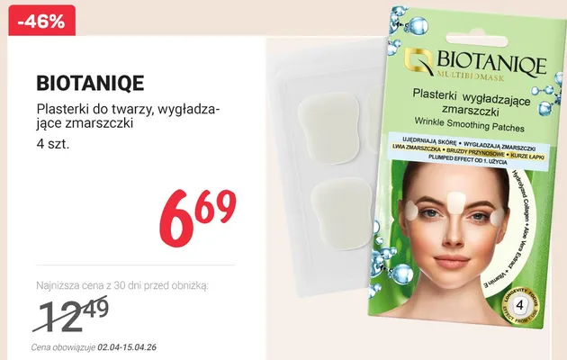 Plasterki do twarzy, wygładzające zmarszczki promocja w Rossmann