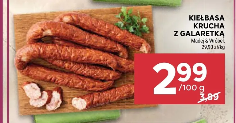 Kiełbasa krucha z galaretką Madej & Wróbel promocja w Stokrotka