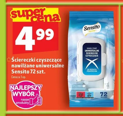 Ściereczki czyszczące nawilżane uniwersalne Sensito promocja w TOPAZ