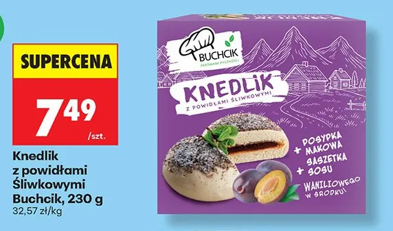 Knedlík z powidłami śliwkowymi Buchcik promocja w Biedronka